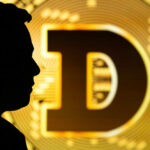 Silhouette of person with large golden D logo