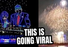 Japan Going Viral Celebrating America's 250th Anniversary With Drone Show Of Pr Trump & PM Takaichi!