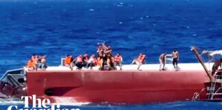 Helicopters and boats rescue passengers from capsized ferry in northern Cyprus
