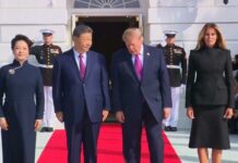 Trump greets Xi at White House ahead of meetings between US, China presidents